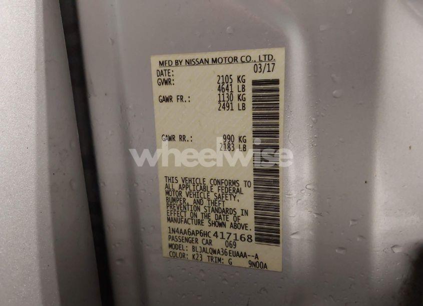 Photo 9 of 2017 Nissan Maxima 3.5 S (VIN 1N4AA6AP6HC417168)