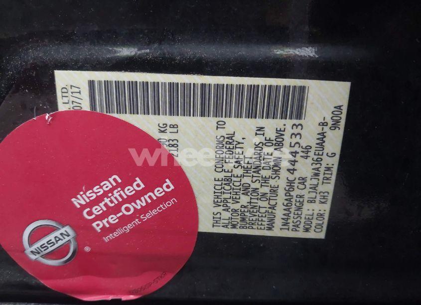 Photo 9 of 2017 Nissan Maxima 3.5 SV (VIN 1N4AA6AP6HC444533)