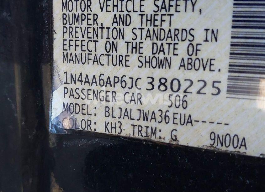 Photo 9 of 2018 Nissan Maxima 3.5 SV (VIN 1N4AA6AP6JC380225)