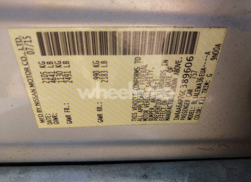 Photo 9 of 2016 Nissan Maxima 3.5 SL (VIN 1N4AA6AP7GC389606)