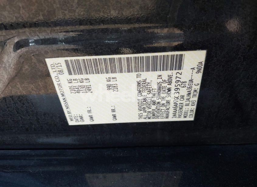 Photo 9 of 2016 Nissan Maxima 3.5 PLATINUM (VIN 1N4AA6AP7GC395972)