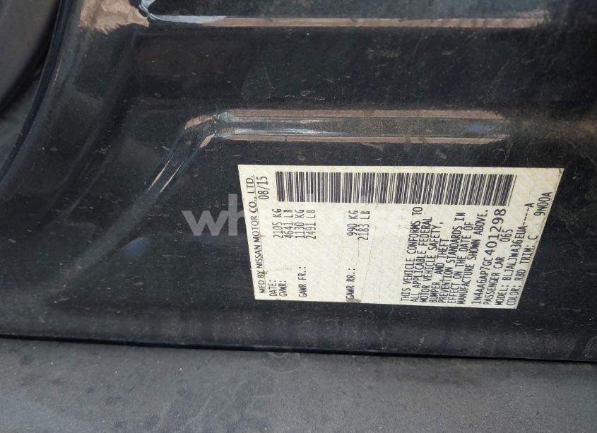 Photo 9 of 2016 Nissan Maxima 3.5 SV (VIN 1N4AA6AP7GC401298)