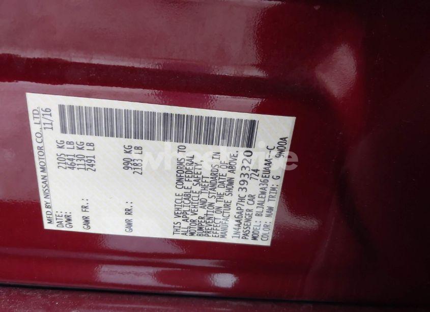 Photo 9 of 2017 Nissan Maxima 3.5 SL (VIN 1N4AA6AP7HC393320)