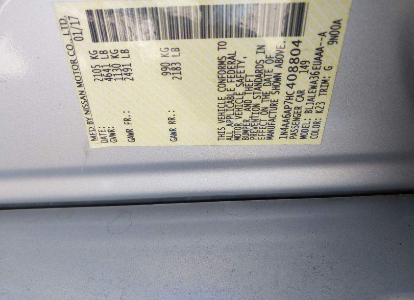 Photo 9 of 2017 Nissan Maxima 3.5 SL (VIN 1N4AA6AP7HC408804)