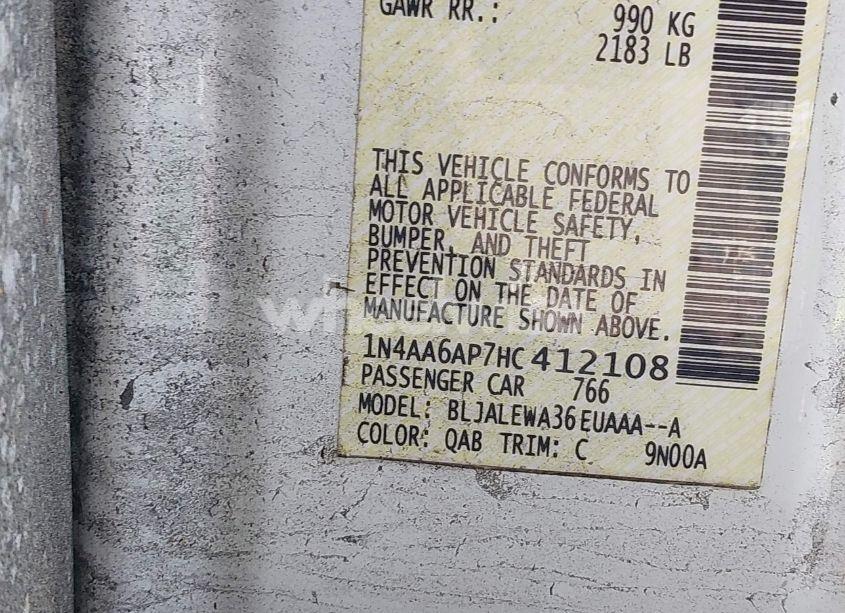 Photo 9 of 2017 Nissan Maxima 3.5 SL (VIN 1N4AA6AP7HC412108)