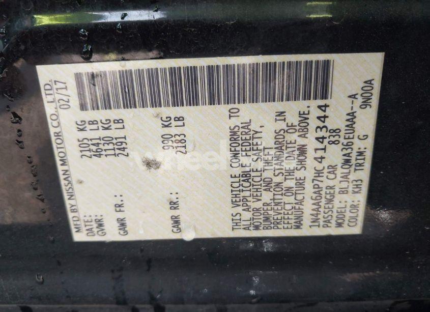 Photo 9 of 2017 Nissan Maxima 3.5 S (VIN 1N4AA6AP7HC414344)