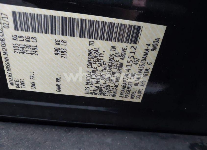 Photo 9 of 2017 Nissan Maxima 3.5 SR (VIN 1N4AA6AP7HC415512)