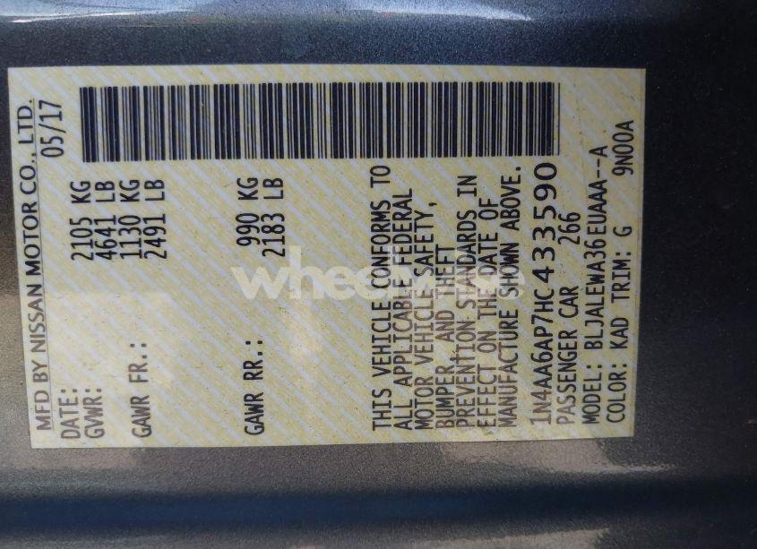 Photo 9 of 2017 Nissan Maxima 3.5 SL (VIN 1N4AA6AP7HC433590)