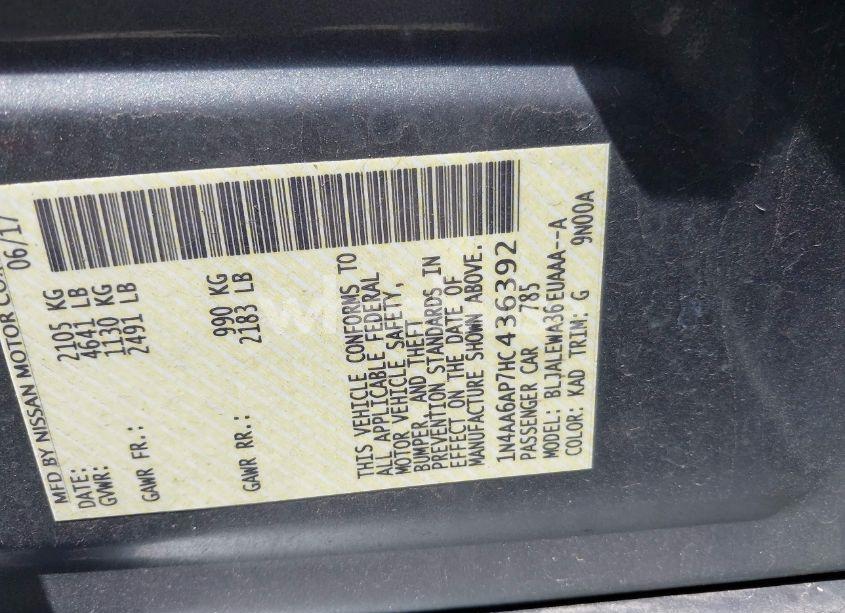 Photo 9 of 2017 Nissan Maxima 3.5 SL (VIN 1N4AA6AP7HC436392)