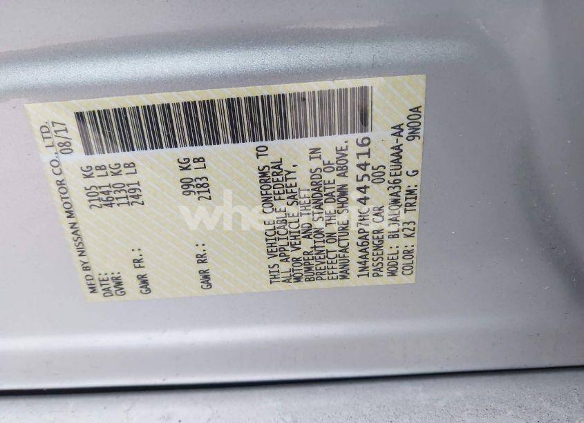 Photo 9 of 2017 Nissan Maxima 3.5 S (VIN 1N4AA6AP7HC445416)