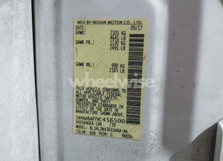 Photo 9 of 2017 Nissan Maxima 3.5 SV (VIN 1N4AA6AP7HC456500)