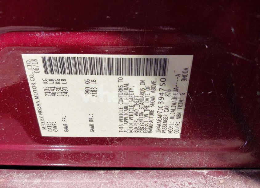 Photo 9 of 2018 Nissan Maxima 3.5 SV (VIN 1N4AA6AP7JC394750)