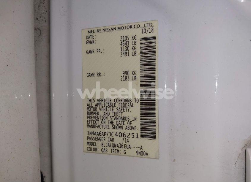 Photo 9 of 2018 Nissan Maxima 3.5 S (VIN 1N4AA6AP7JC406251)