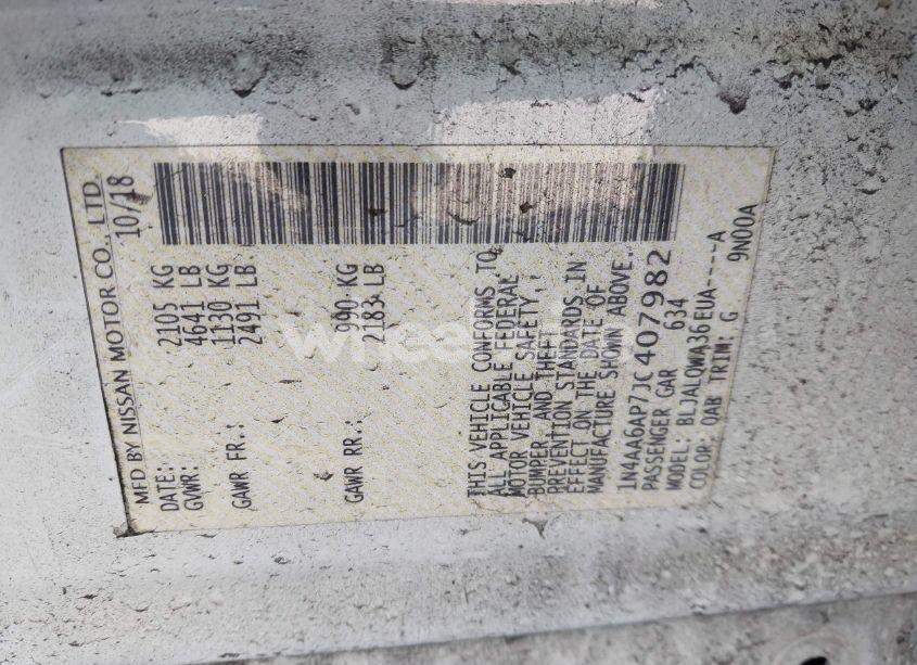 Photo 9 of 2018 Nissan Maxima 3.5 S (VIN 1N4AA6AP7JC407982)