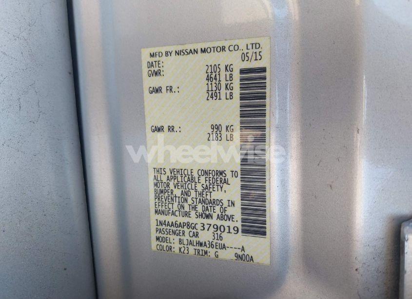 Photo 9 of 2016 Nissan Maxima 3.5 PLATINUM (VIN 1N4AA6AP8GC379019)