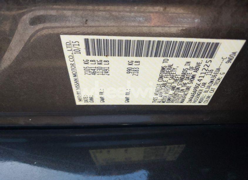 Photo 9 of 2016 Nissan Maxima 3.5 PLATINUM/3.5 S/3.5 SL/3.5 SR/3.5 SV (VIN 1N4AA6AP8GC411225)