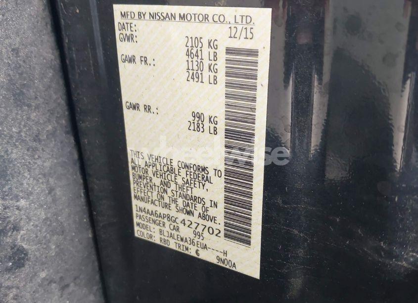 Photo 9 of 2016 Nissan Maxima 3.5 SL (VIN 1N4AA6AP8GC427702)