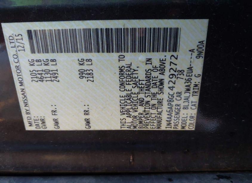 Photo 9 of 2016 Nissan Maxima 3.5 SV (VIN 1N4AA6AP8GC429272)