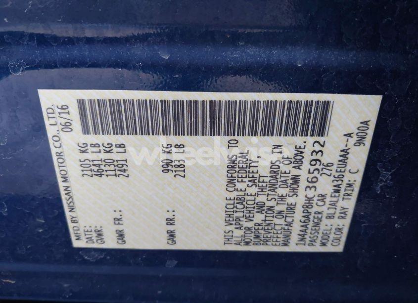 Photo 9 of 2017 Nissan Maxima 3.5 SL (VIN 1N4AA6AP8HC365932)