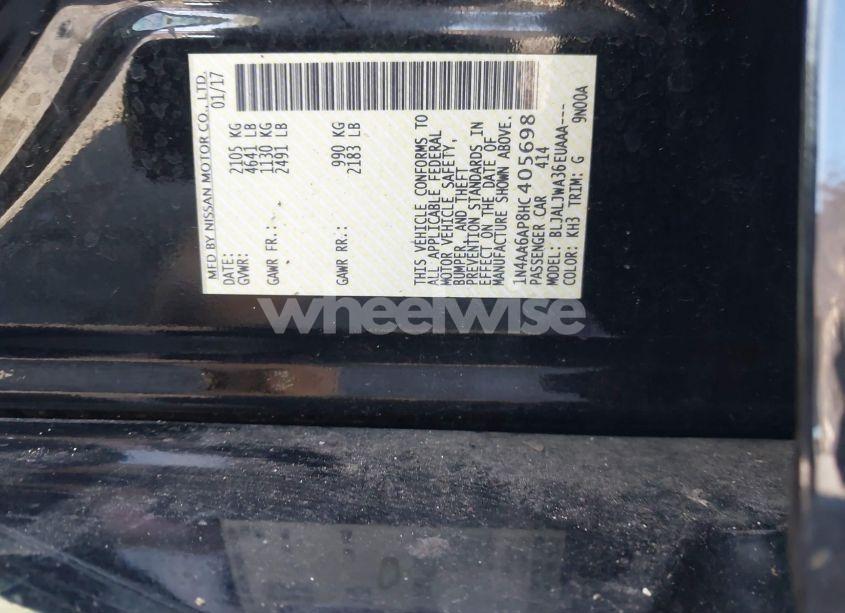 Photo 9 of 2017 Nissan Maxima 3.5 SV (VIN 1N4AA6AP8HC405698)