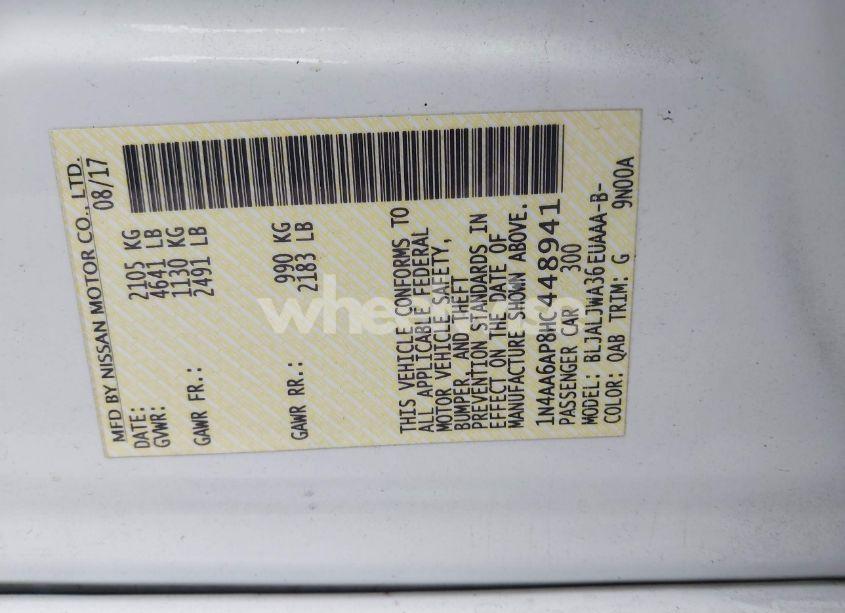 Photo 9 of 2017 Nissan Maxima 3.5 SV (VIN 1N4AA6AP8HC448941)