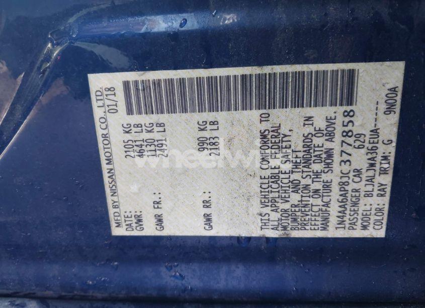 Photo 9 of 2018 Nissan Maxima 3.5 SV (VIN 1N4AA6AP8JC377858)