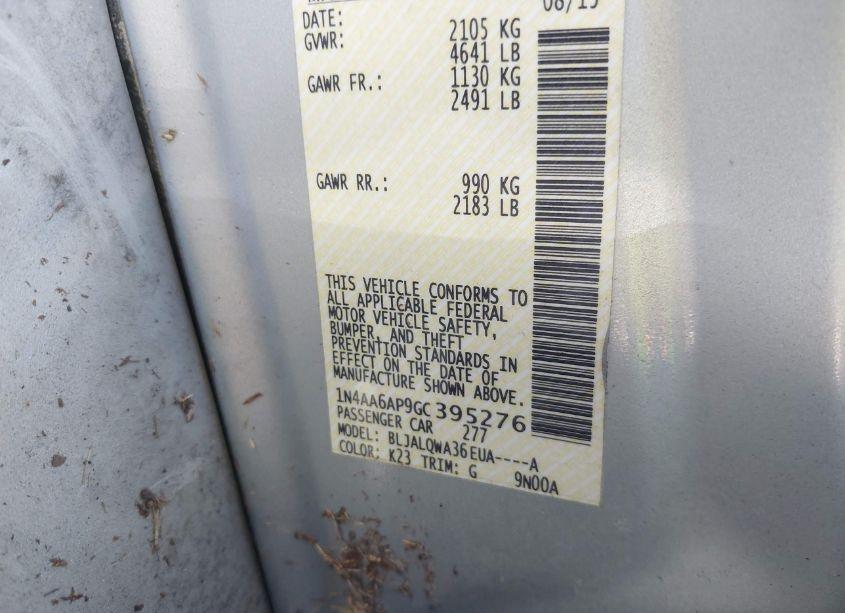 Photo 9 of 2016 Nissan Maxima 3.5 S (VIN 1N4AA6AP9GC395276)