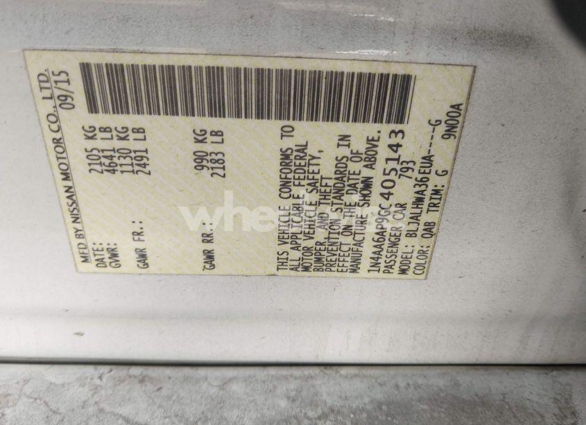 Photo 9 of 2016 Nissan Maxima 3.5 PLATINUM (VIN 1N4AA6AP9GC405143)