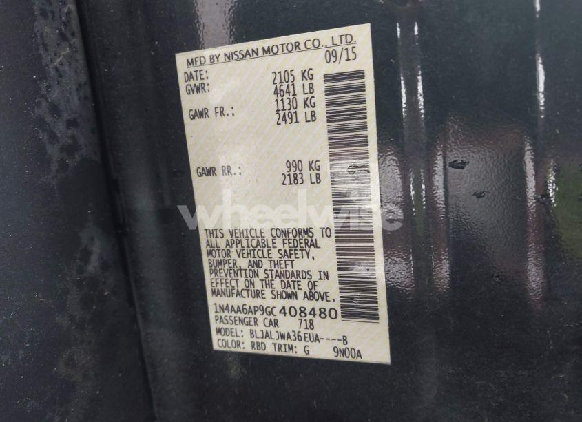 Photo 9 of 2016 Nissan Maxima 3.5 SV (VIN 1N4AA6AP9GC408480)