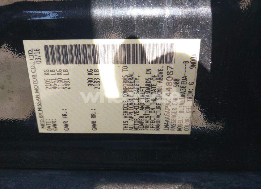 Photo 9 of 2016 Nissan Maxima 3.5 SR (VIN 1N4AA6AP9GC448087)