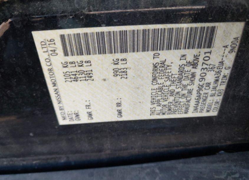 Photo 9 of 2016 Nissan Maxima 3.5 PLATINUM (VIN 1N4AA6AP9GC903701)