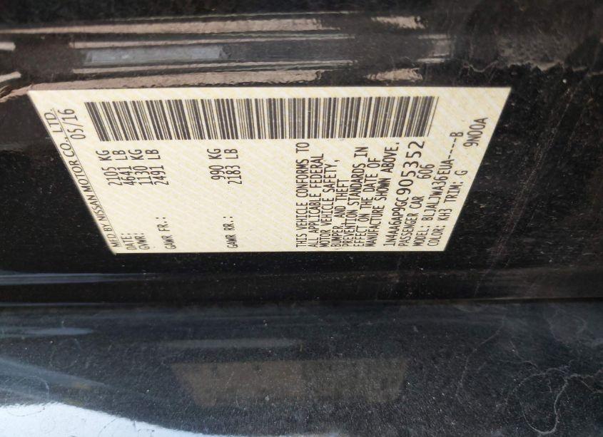 Photo 9 of 2016 Nissan Maxima 3.5 SV (VIN 1N4AA6AP9GC905352)