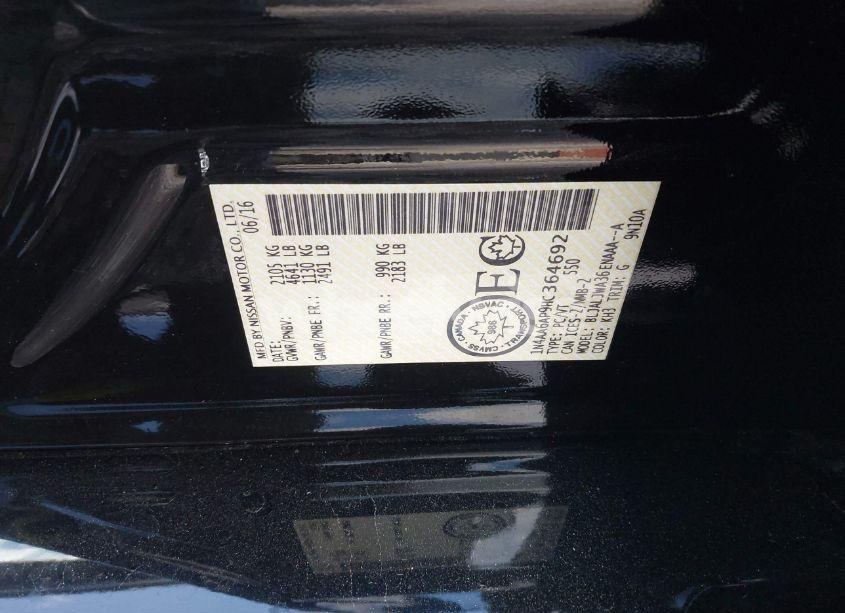 Photo 9 of 2017 Nissan Maxima 3.5 PLATINUM/3.5 S/3.5 SL/3.5 SR/3.5 SV (VIN 1N4AA6AP9HC364692)