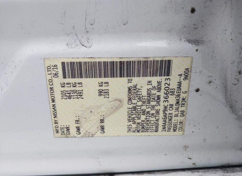 Photo 9 of 2017 Nissan Maxima 3.5 S (VIN 1N4AA6AP9HC366023)