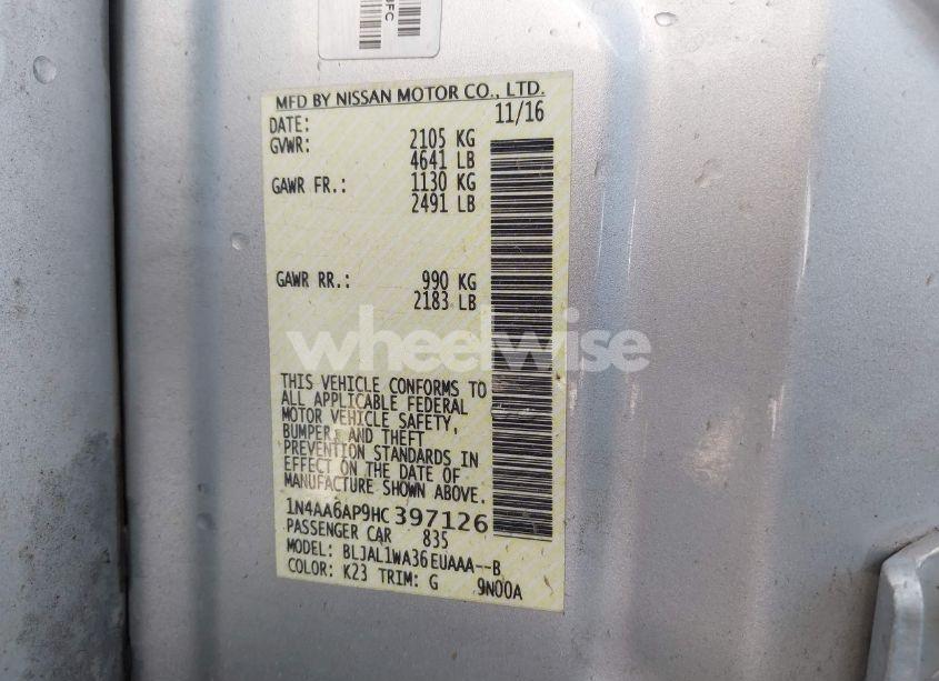 Photo 9 of 2017 Nissan Maxima 3.5 SR (VIN 1N4AA6AP9HC397126)