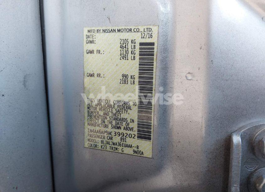 Photo 9 of 2017 Nissan Maxima 3.5 SV (VIN 1N4AA6AP9HC399202)