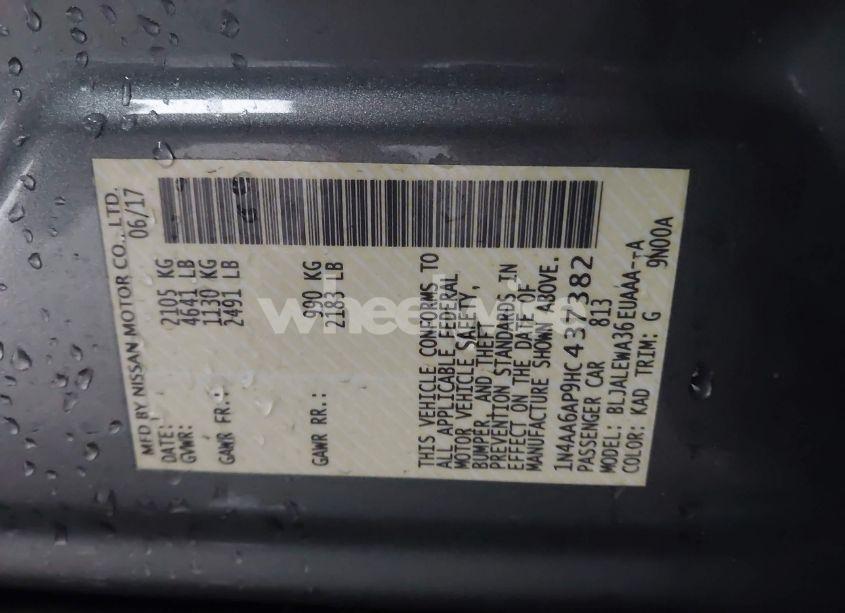 Photo 9 of 2017 Nissan Maxima 3.5 SL (VIN 1N4AA6AP9HC437382)