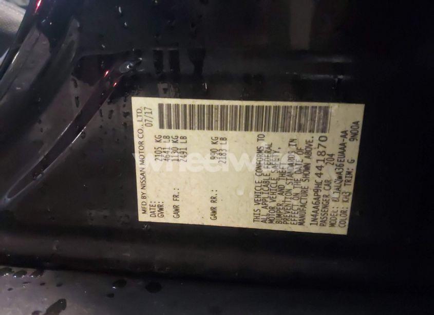 Photo 9 of 2017 Nissan Maxima 3.5 S (VIN 1N4AA6AP9HC441870)