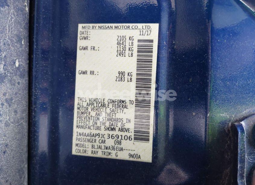 Photo 9 of 2018 Nissan Maxima 3.5 SV (VIN 1N4AA6AP9JC369106)