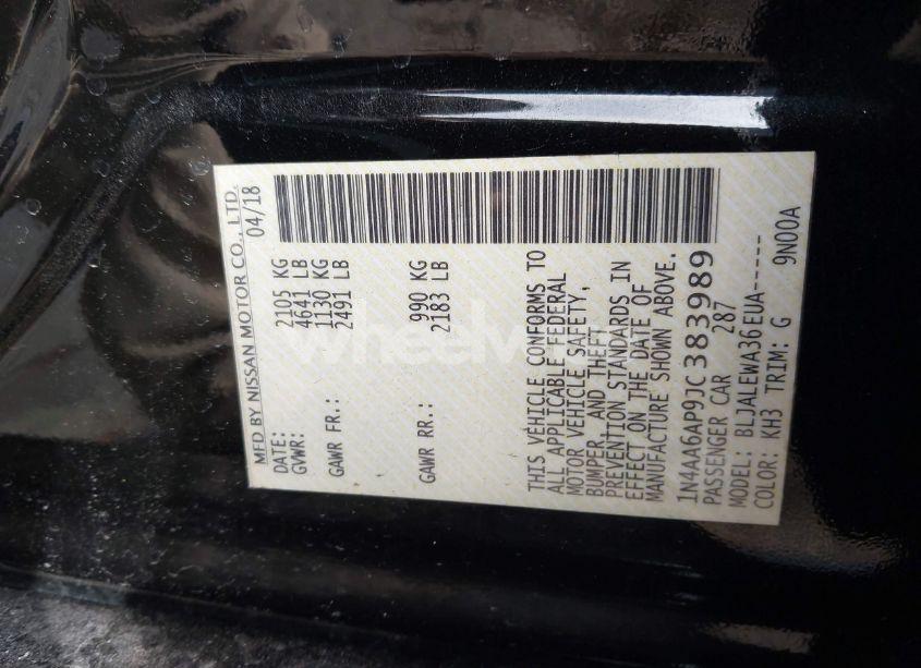 Photo 9 of 2018 Nissan Maxima 3.5 SL (VIN 1N4AA6AP9JC383989)