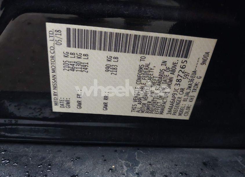 Photo 8 of 2018 Nissan Maxima 3.5 SV (VIN 1N4AA6AP9JC387265)