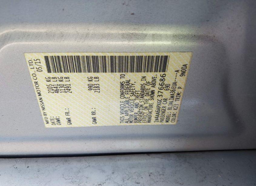 Photo 9 of 2016 Nissan Maxima 3.5 SR (VIN 1N4AA6APXGC376686)