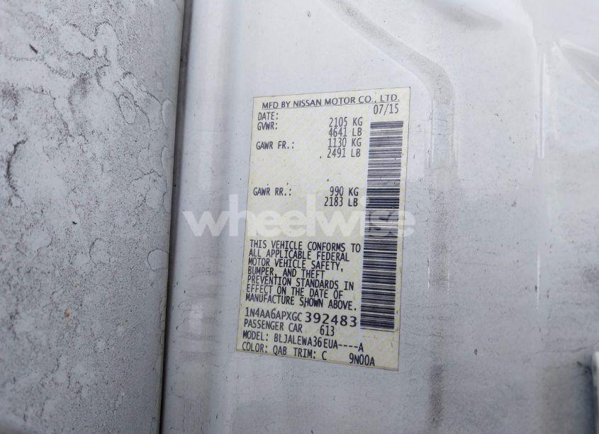 Photo 9 of 2016 Nissan Maxima 3.5 SL (VIN 1N4AA6APXGC392483)