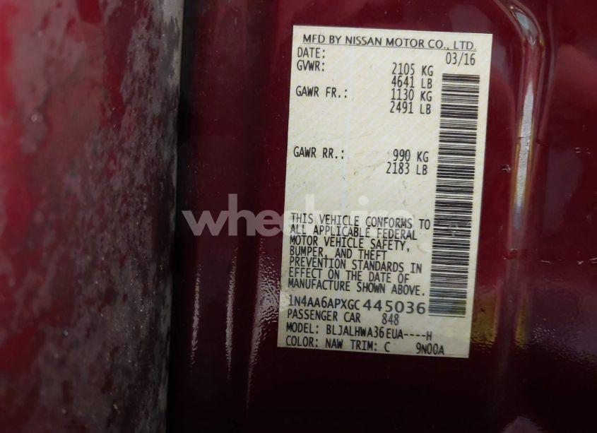 Photo 9 of 2016 Nissan Maxima 3.5 PLATINUM (VIN 1N4AA6APXGC445036)