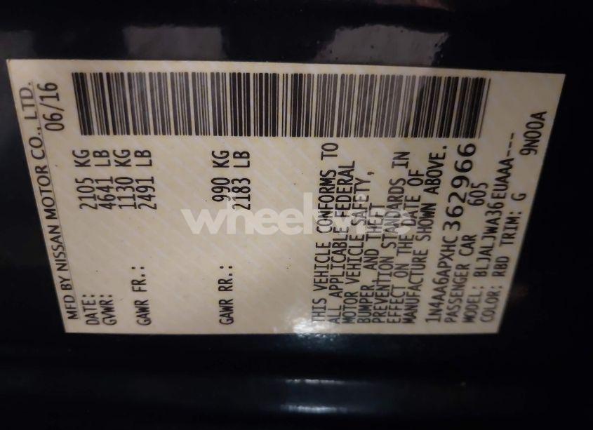 Photo 9 of 2017 Nissan Maxima 3.5 PLATINUM/3.5 S/3.5 SL/3.5 SR/3.5 SV (VIN 1N4AA6APXHC362966)