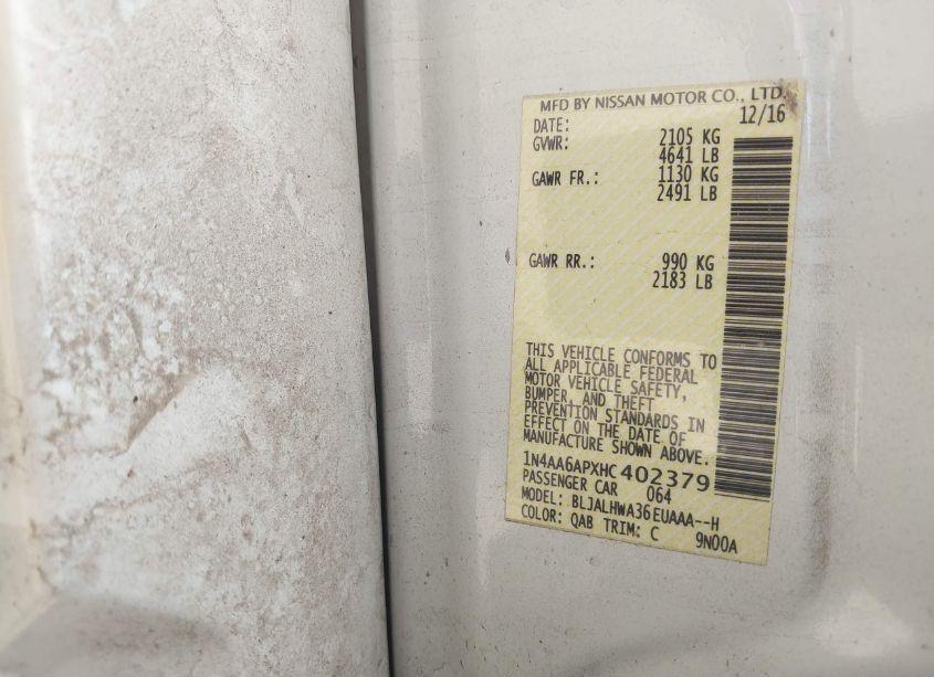 Photo 9 of 2017 Nissan Maxima 3.5 PLATINUM (VIN 1N4AA6APXHC402379)