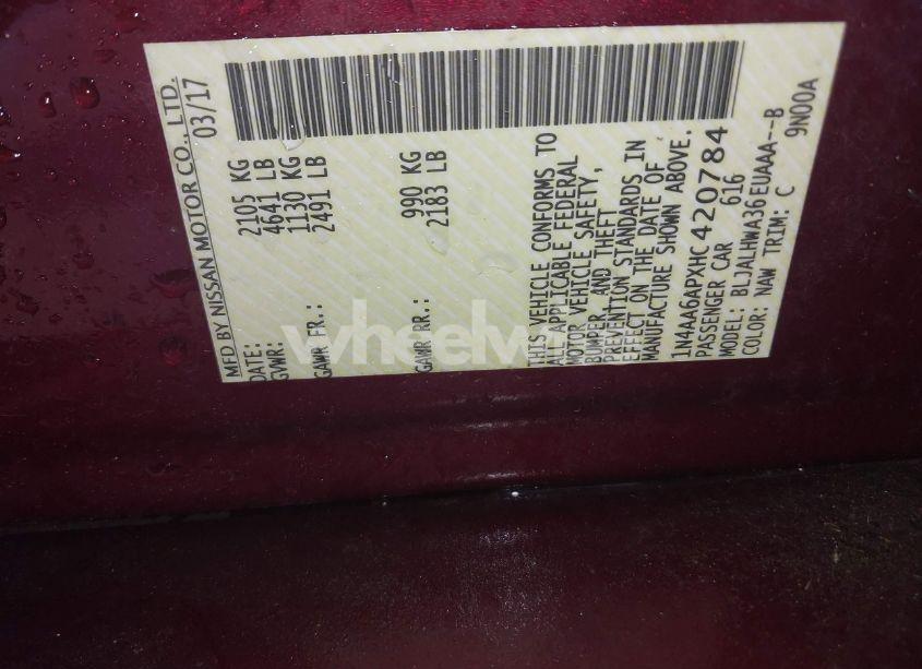 Photo 9 of 2017 Nissan Maxima 3.5 PLATINUM (VIN 1N4AA6APXHC420784)