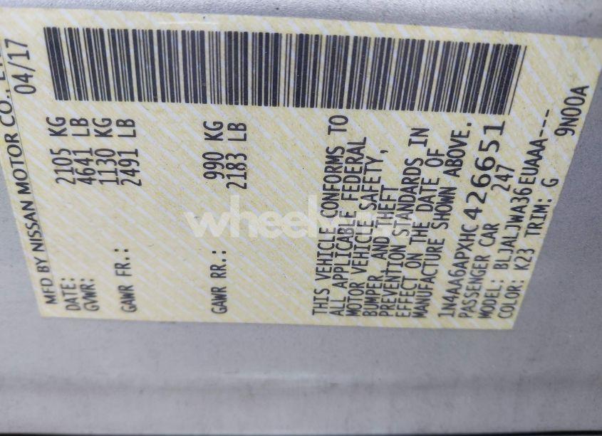 Photo 9 of 2017 Nissan Maxima 3.5 SV (VIN 1N4AA6APXHC426651)