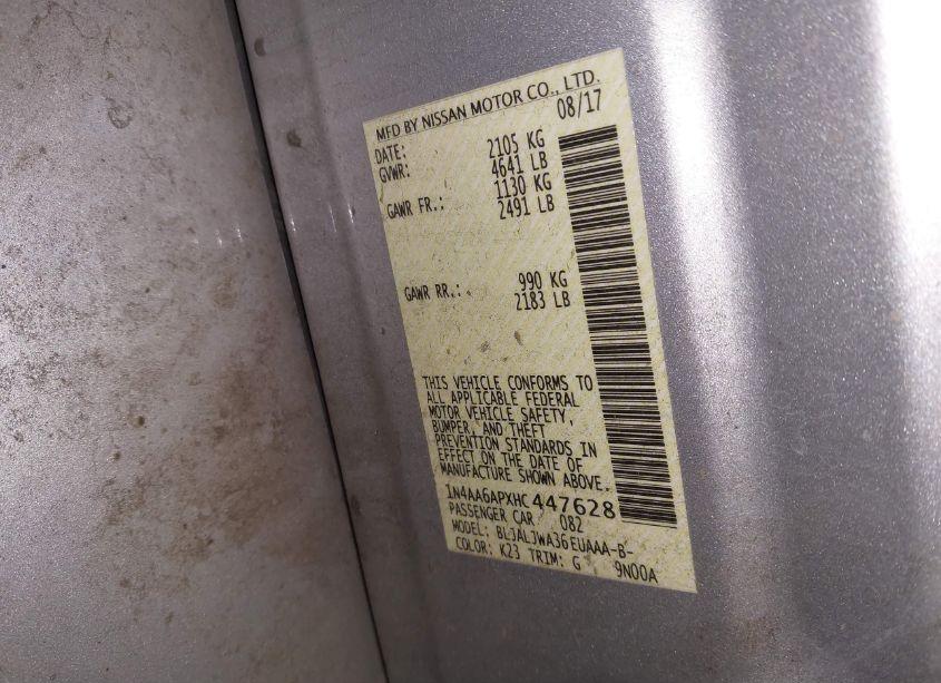 Photo 9 of 2017 Nissan Maxima 3.5 SV (VIN 1N4AA6APXHC447628)