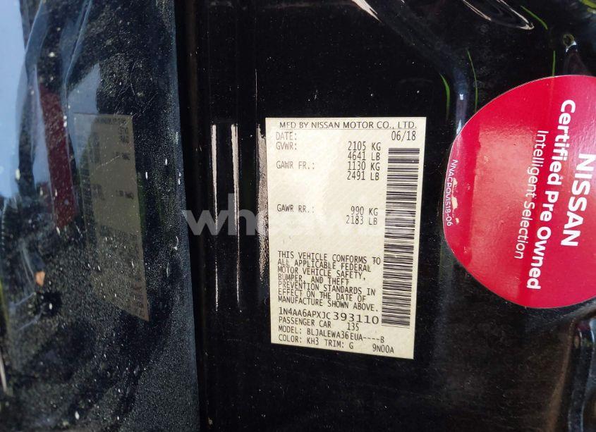 Photo 9 of 2018 Nissan Maxima 3.5 SL (VIN 1N4AA6APXJC393110)